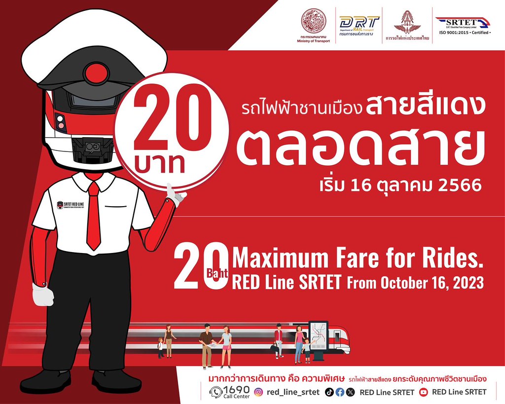 ครม.เคาะรถไฟฟ้าสายสีแดง-ม่วง 20 บาทตลอดสาย เริ่มวันนี้เป็นต้นไป | ประชาไท Prachatai.com